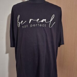 Zwart T-Shirt Be Real Not Perfect Statement Shein Maat 2XL