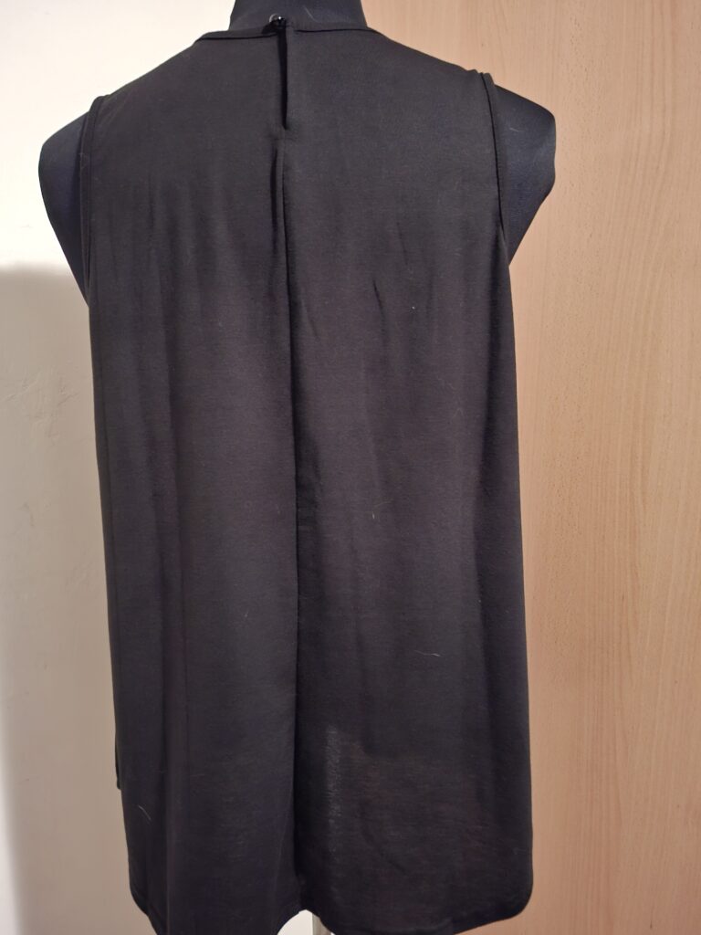 Zwarte Mouwloze Top met Kant Halslijn Elegant No Label Maat L