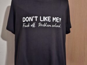 Zwart T-Shirt Don't Like Me Statement Shein Maat 2XL