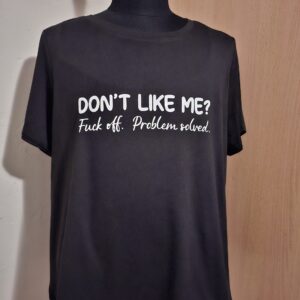 Zwart T-Shirt Don't Like Me Statement Shein Maat 2XL