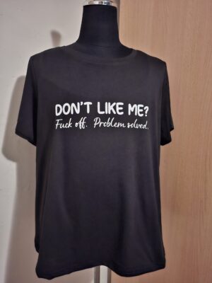 Zwart T-Shirt Don't Like Me Statement Shein Maat 2XL