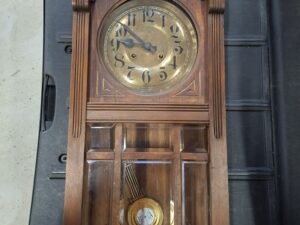 Antieke Wandklok Slinger Mechanisch Uurwerk Werkt Naar Behoren