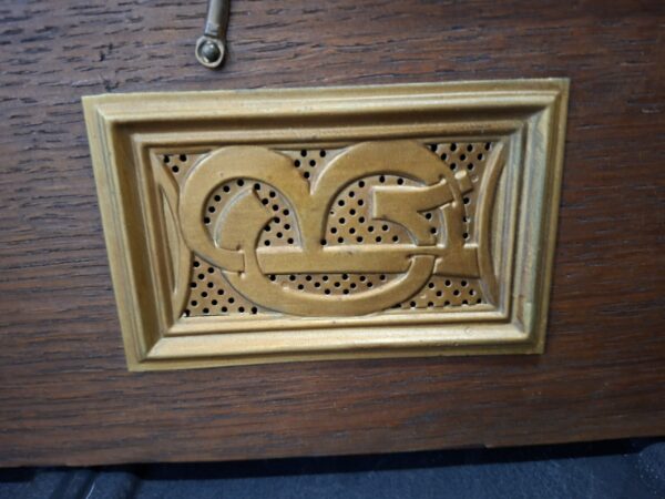 Antieke Wandklok Eiken Hout Slinger Mechanisch Uurwerk