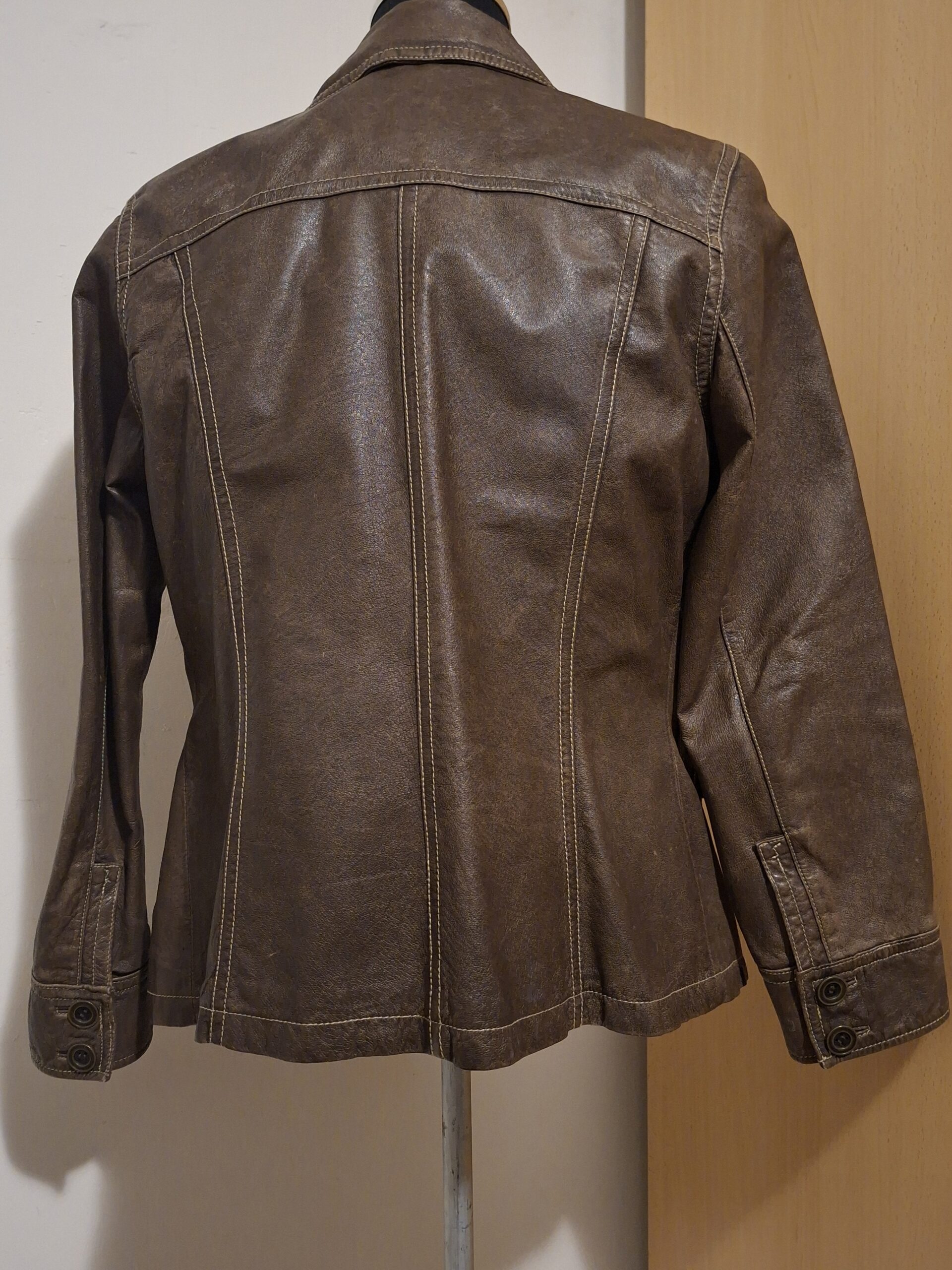 Bruine Leren Blazer Bonita Echt Leer Zakken Maat 40 - Afbeelding 3