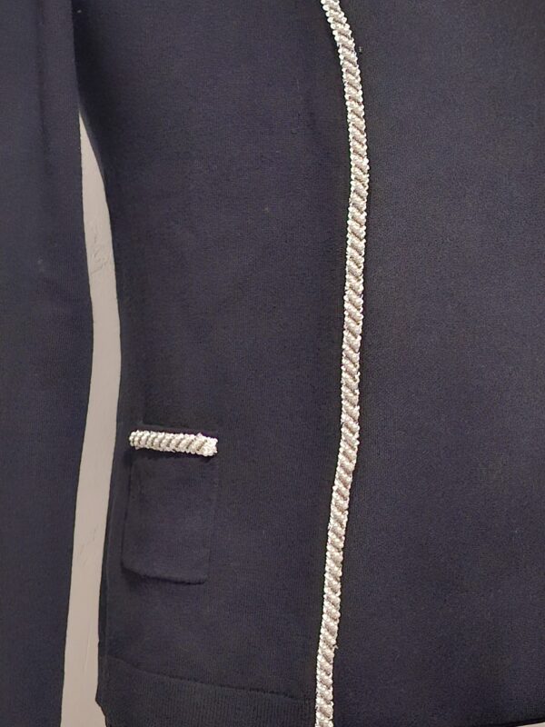 Zwart Vestje Parelrand Elegant Chanel Stijl Maat S/36