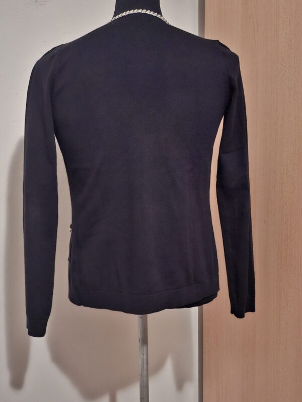 Zwart Vestje Parelrand Elegant Chanel Stijl Maat S/36