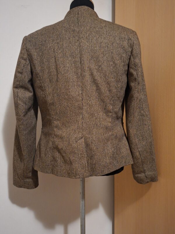 Bruine Blazer Laura di Sarpi Geruit Revers Wol Mix Maat 40