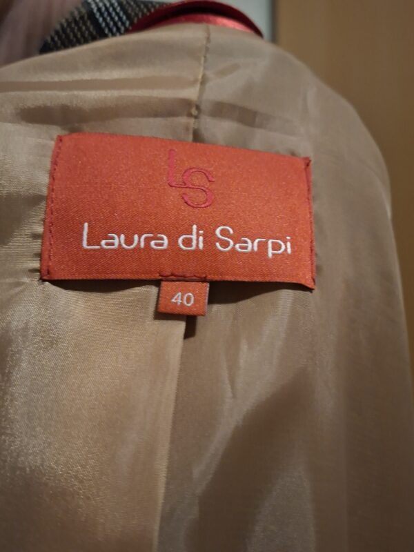 Bruine Blazer Laura di Sarpi Geruit Revers Wol Mix Maat 40