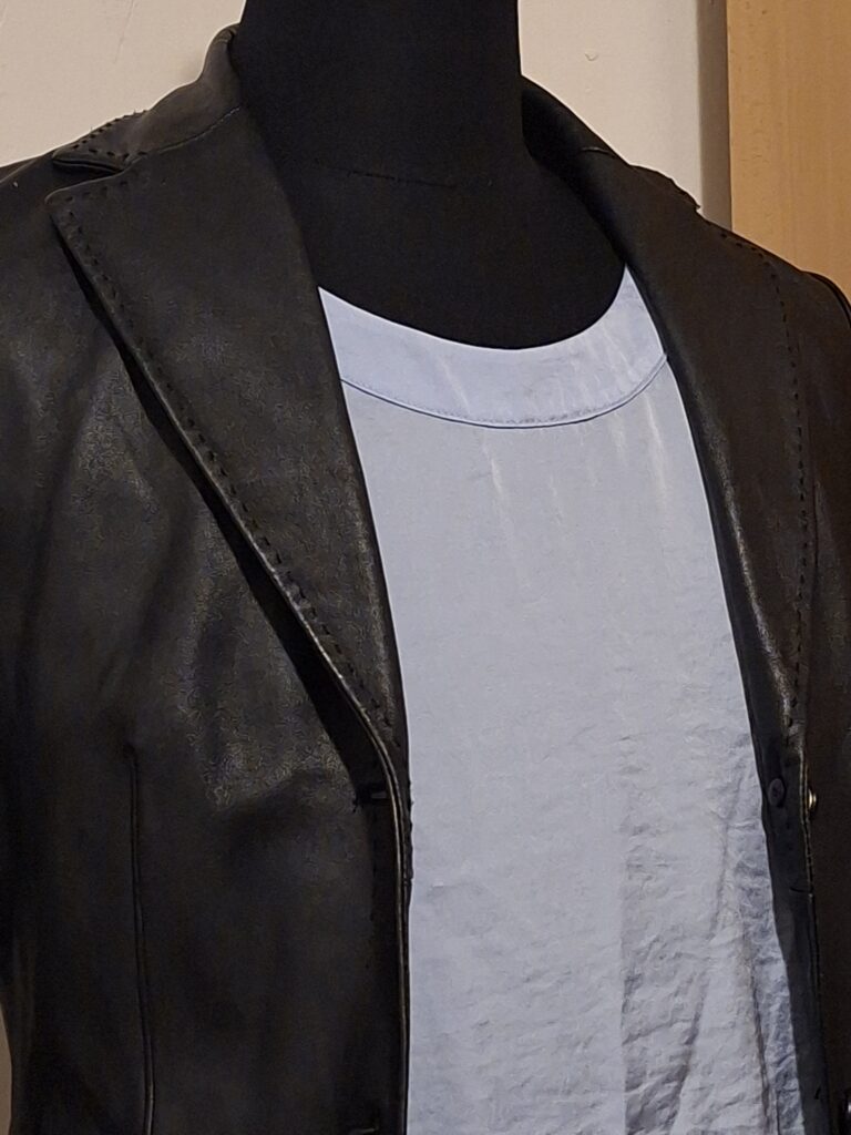 20251210_222110 Zwarte Leren Blazer MNG Genuine Leather Echt Schapenleer Maat 38