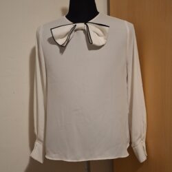 Crème Blouse Nara Camicie Strik Lange Mouwen Maat 44