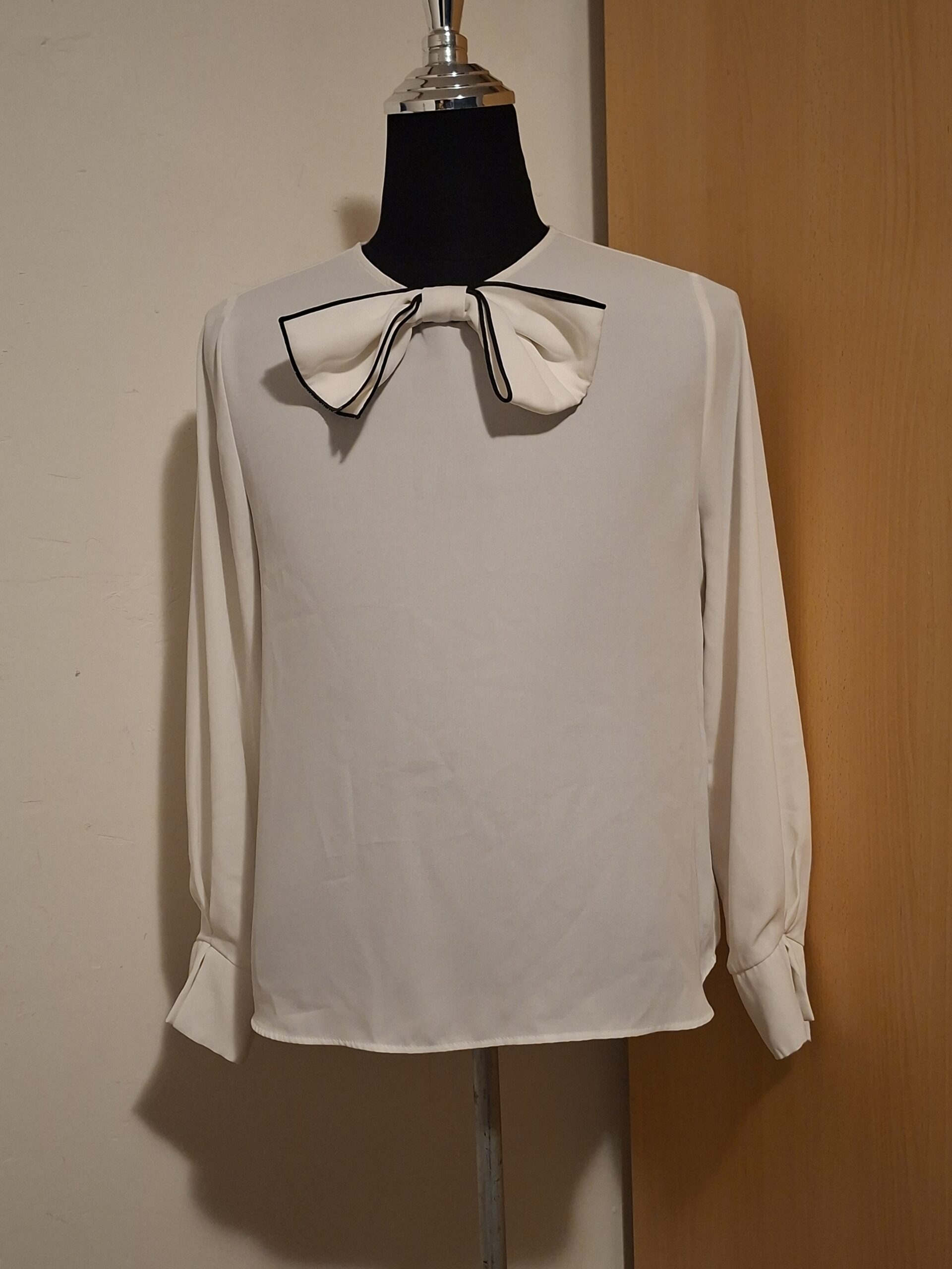 Crème Blouse Nara Camicie Strik Lange Mouwen Maat 44