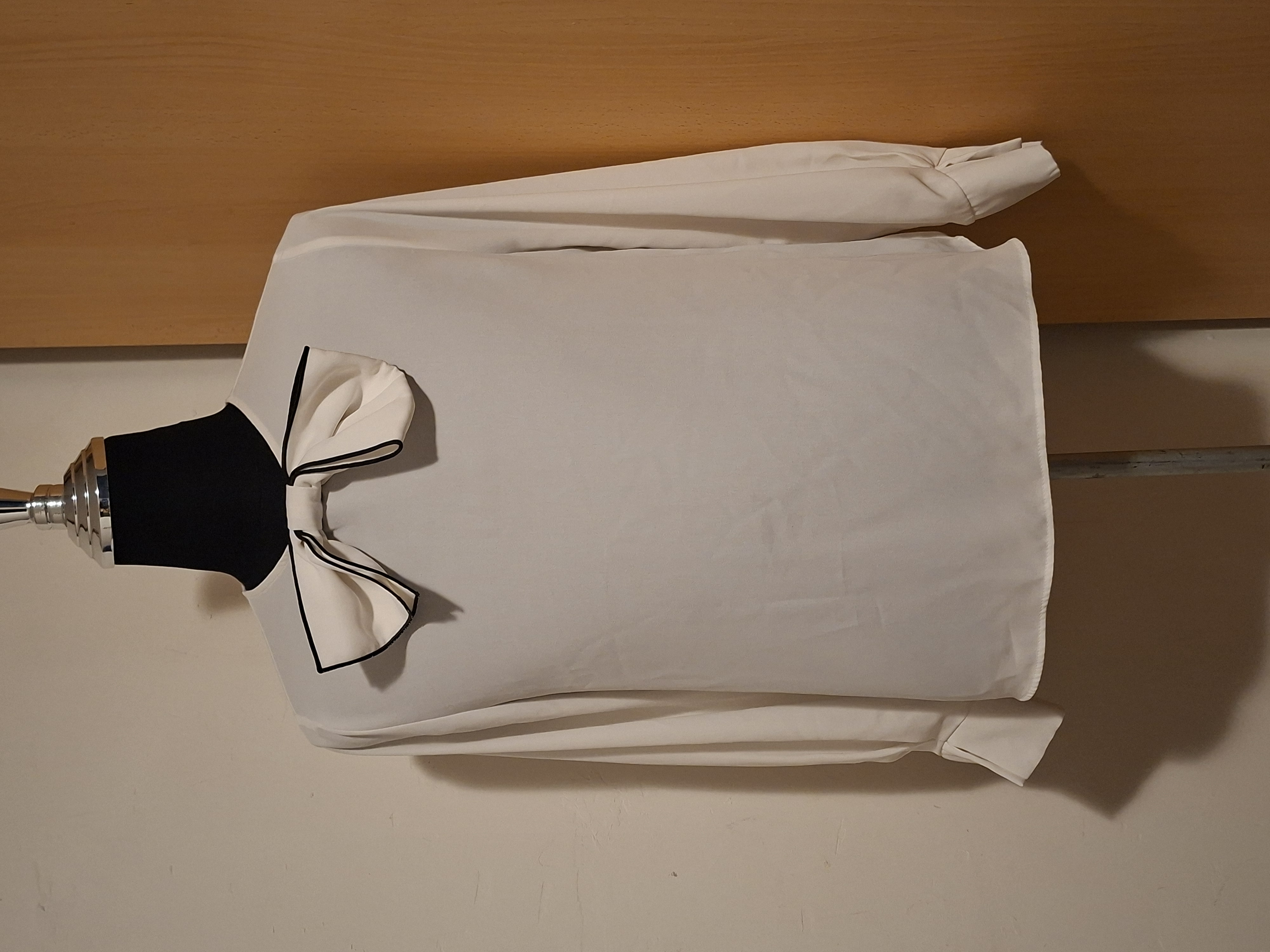 Crème Blouse Nara Camicie Strik Lange Mouwen Maat 44