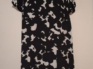 Zwart-Wit Mini Jurkje Pepe Jeans Koeienprint Kant Achterzijde Maat M