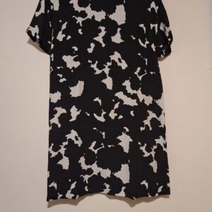 Zwart-Wit Mini Jurkje Pepe Jeans Koeienprint Kant Achterzijde Maat M