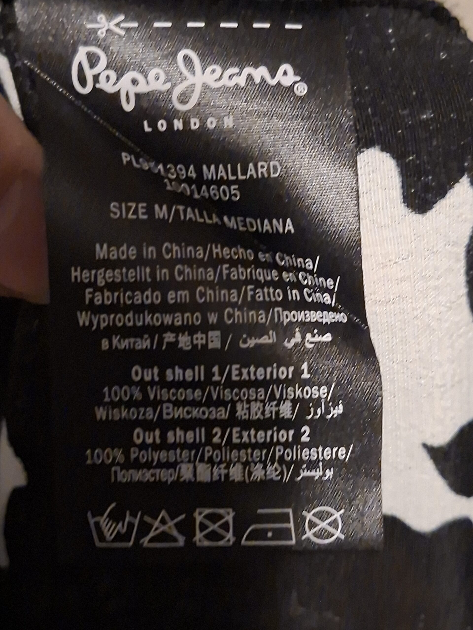 Zwart-Wit Mini Jurkje Pepe Jeans Koeienprint Kant Achterzijde Maat M - Afbeelding 2