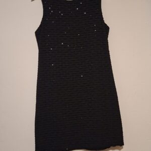 Zwarte Mini Jurk Esperance Paris Gestructureerd Mesh Maat 40