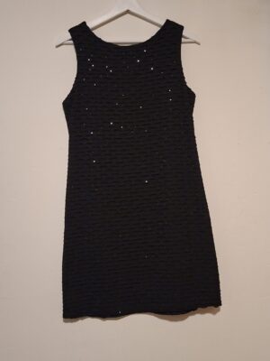 Zwarte Mini Jurk Esperance Paris Gestructureerd Mesh Maat 40