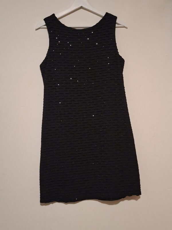 Zwarte Mini Jurk Esperance Paris Gestructureerd Mesh Maat 40