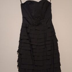 Zwarte Strapless Jurk H&M Gelaagde Rok Feestelijk Maat 36