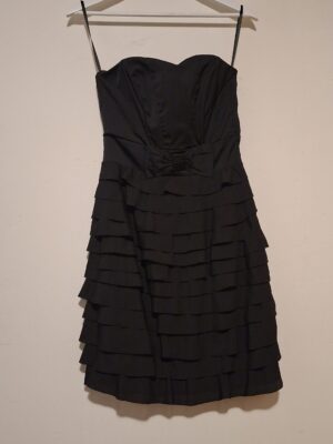 Zwarte Strapless Jurk H&M Gelaagde Rok Feestelijk Maat 36