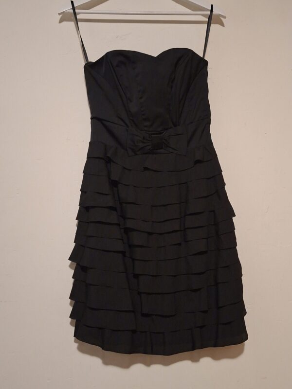 Zwarte Strapless Jurk H&M Gelaagde Rok Feestelijk Maat 36