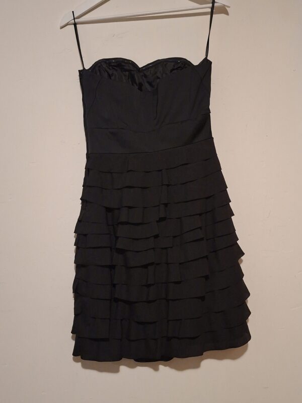 Zwarte Strapless Jurk H&M Gelaagde Rok Feestelijk Maat 36