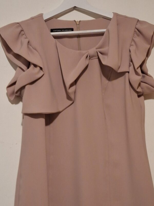 20251210_224732 Oudroze Jurk Antony Scarano Italia Ruches Elegant Maat 36