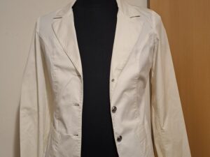 Witte Blazer 16 Anni Made in Italy Katoen Strikdetail Maat 40