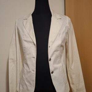 Witte Blazer 16 Anni Made in Italy Katoen Strikdetail Maat 40