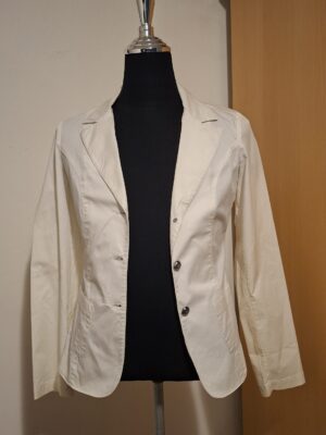 Witte Blazer 16 Anni Made in Italy Katoen Strikdetail Maat 40