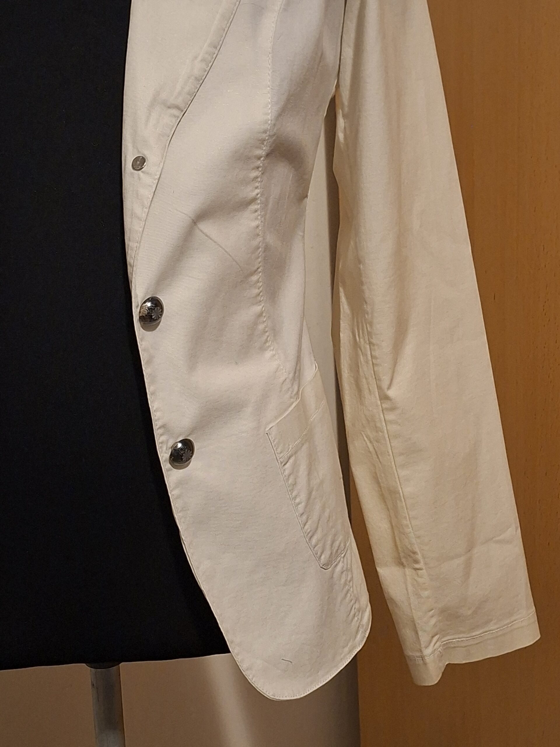Witte Blazer 16 Anni Made in Italy Katoen Strikdetail Maat 40 - Afbeelding 4