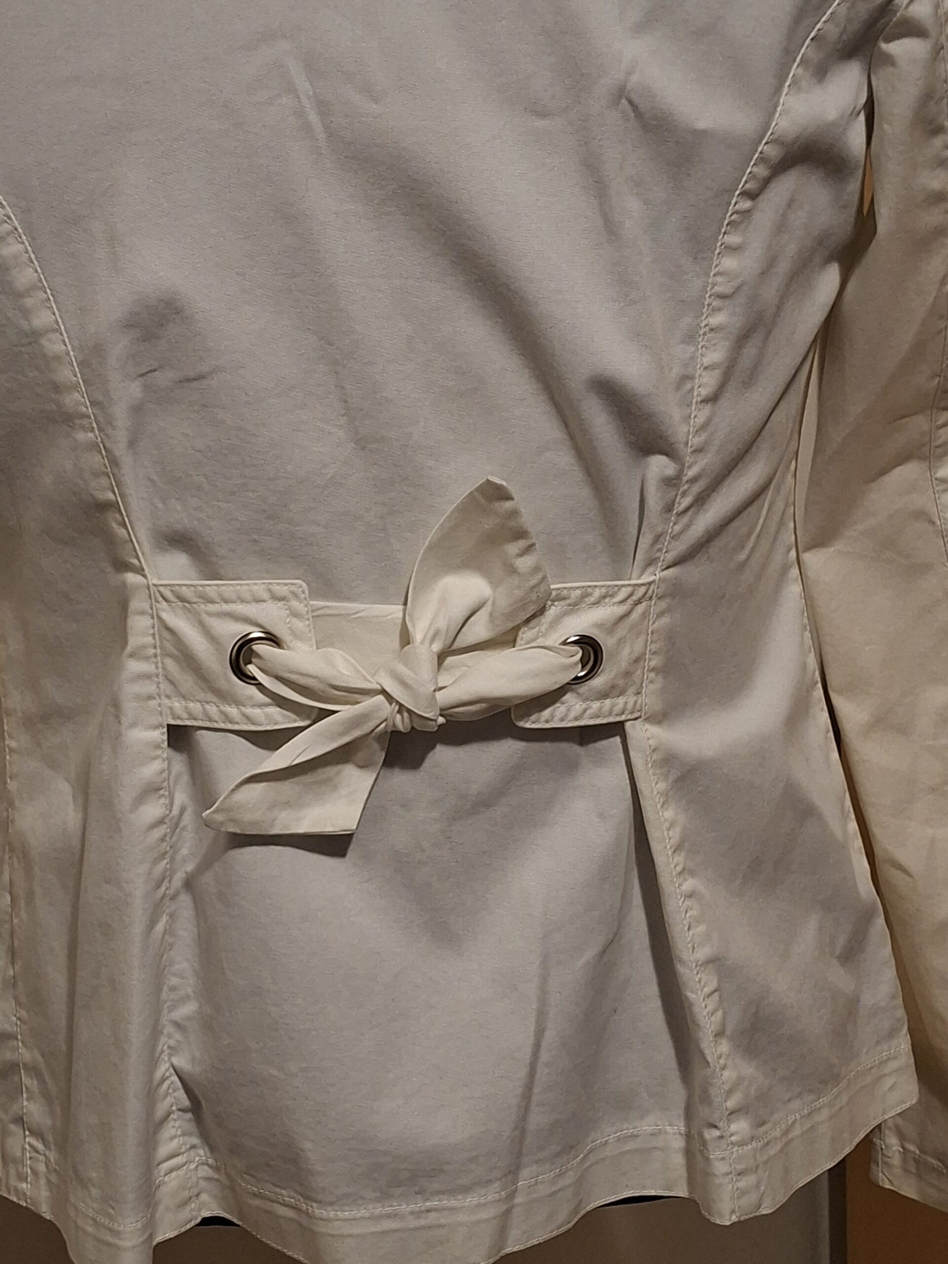 Witte Blazer 16 Anni Made in Italy Katoen Strikdetail Maat 40 - Afbeelding 3