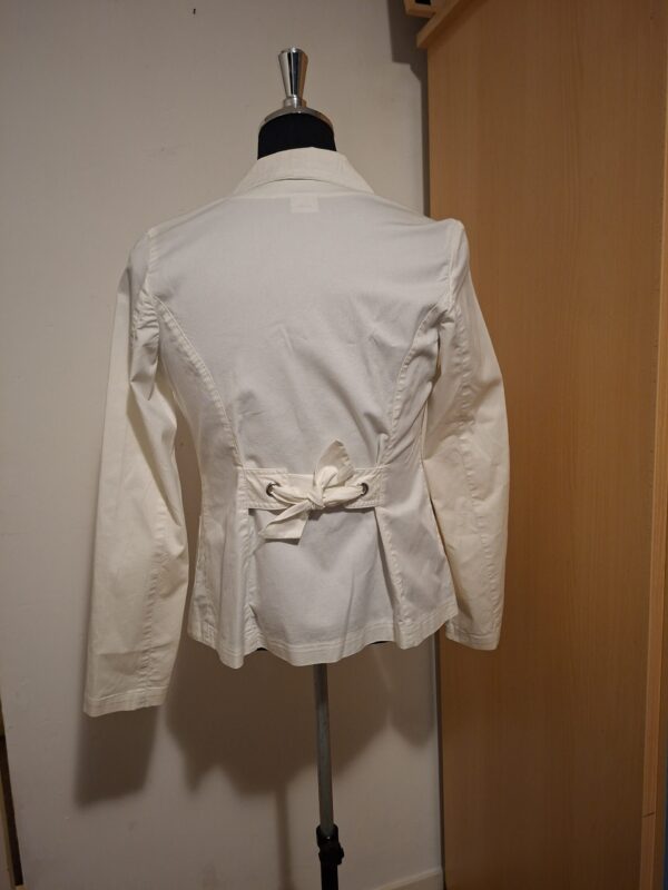 Witte Blazer 16 Anni Made in Italy Katoen Strikdetail Maat 40