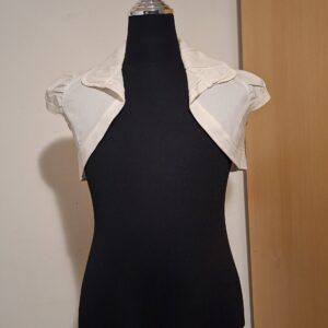 Wit Bolero Jasje met Kraag Elegant Katoen Maat M