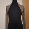 20251210_225523 Taupe Bolero Jasje met Kant Rozenpatroon Elegant Maat S/M