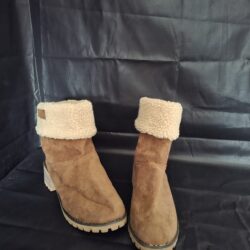 Winterlaarzen Camel Suède Teddy Voering Blokhak Maat 39