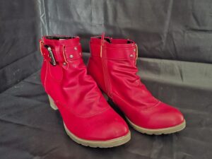 Enkellaarzen Rood Bonprix Gesp Detail Blokhak Maat 39