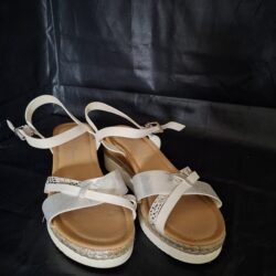 Sandalen Wit Zilver Plateau Lady Glam Maat 40