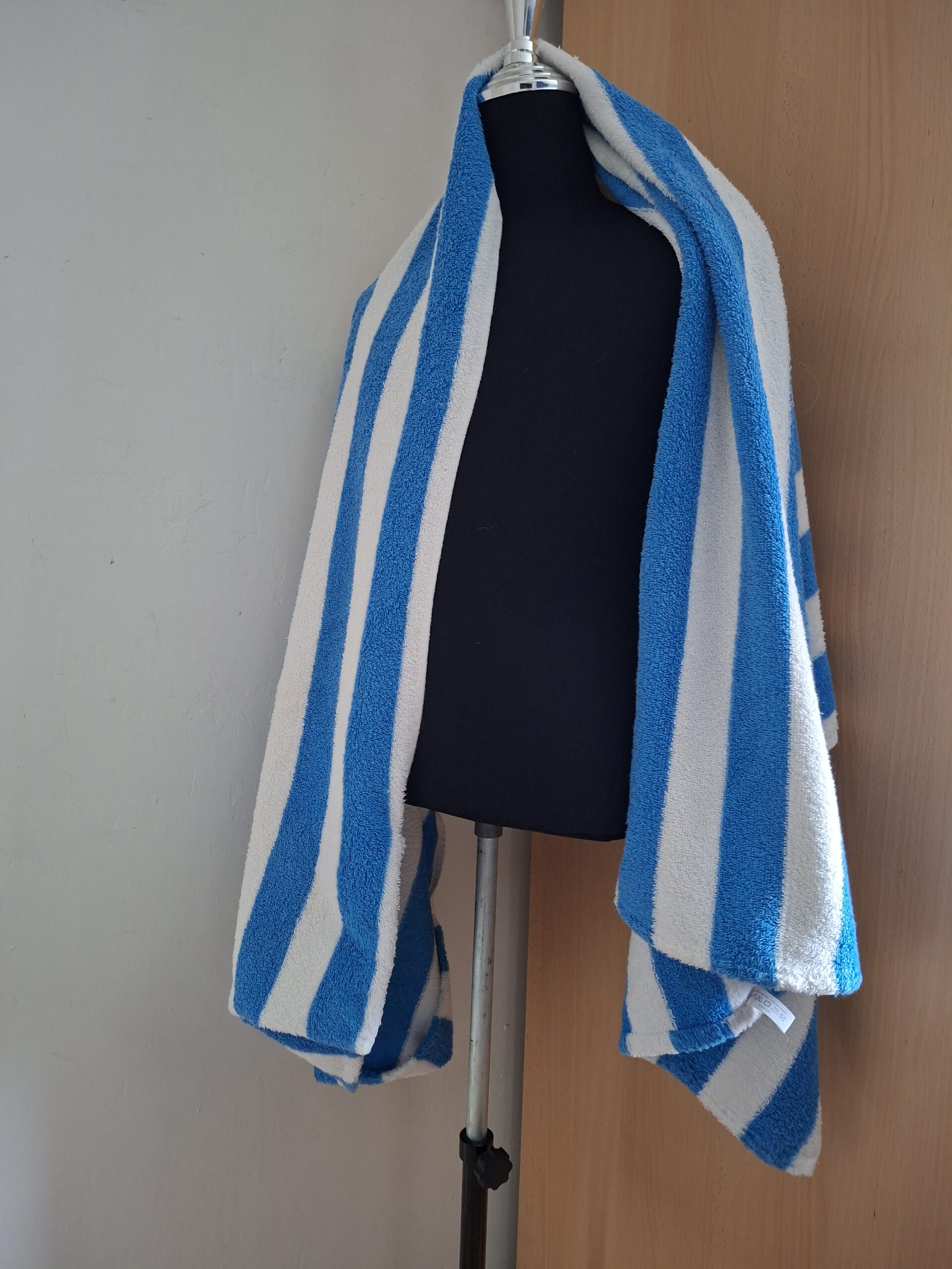 20251219_112645 Strandlaken Blauw-Wit Gestreept voor Tuinstoel of Zonnen