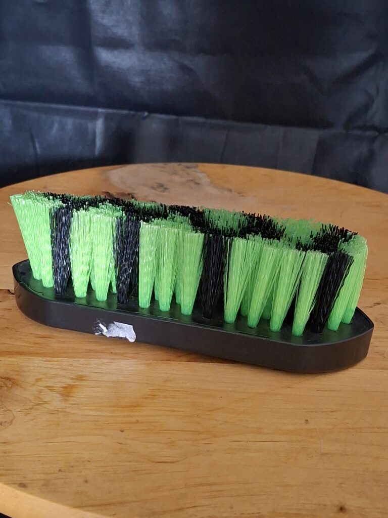 Paardenborstel Groen-Zwart met Strassteentjes voor Verzorging