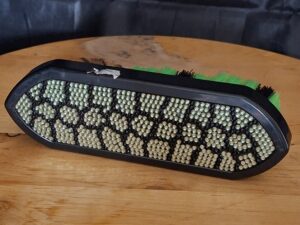 Paardenborstel Groen-Zwart met Strassteentjes voor Verzorging