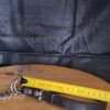 Zwarte Leren Hondenhalsband met Ketting Small/Medium