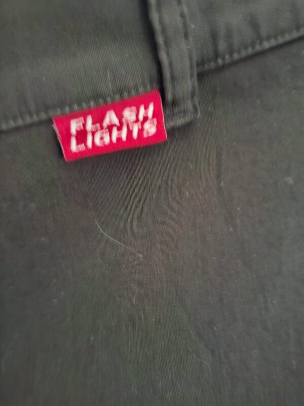 20251219_115625 Zwarte Flared Broek Flashlights met Split Maat 40