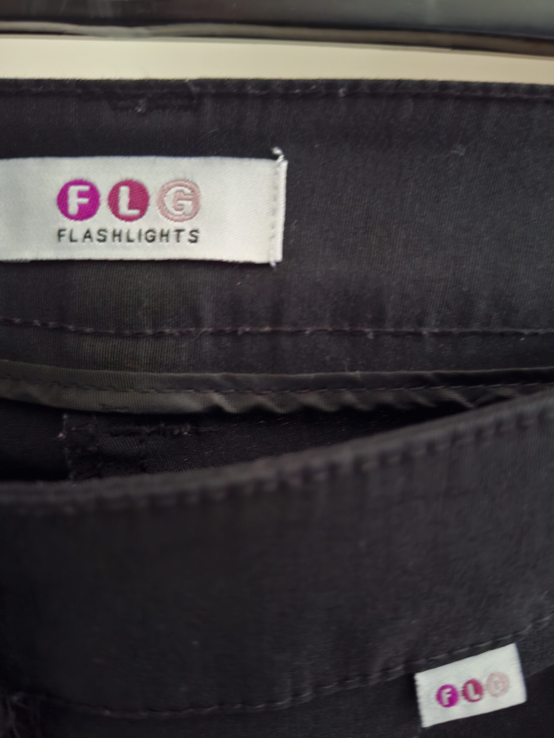 Zwarte Broek FLG Flashlights Skinny Stretch Maat 38