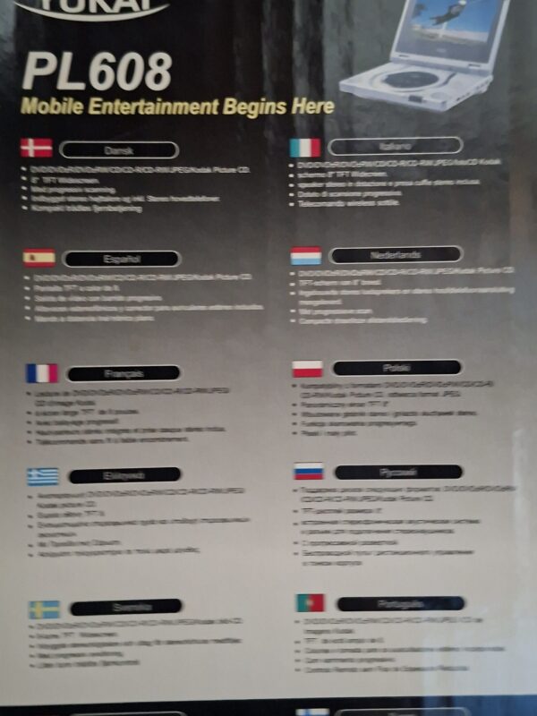 Portable DVD Speler Yukai PL608 Auto