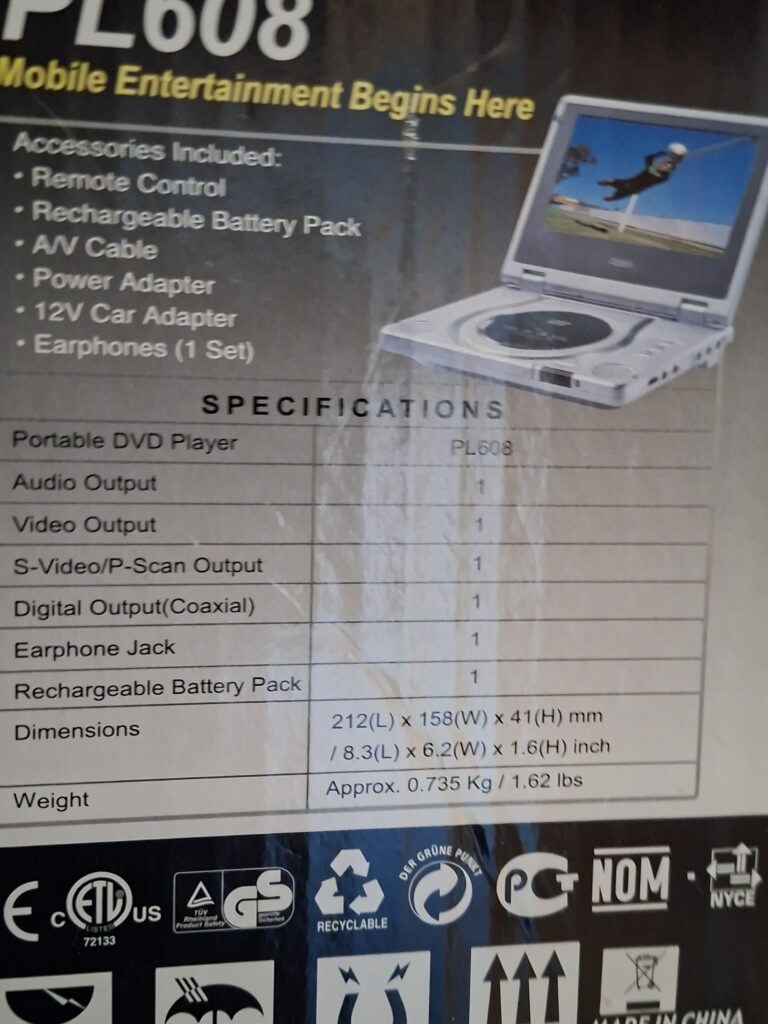 Portable DVD Speler Yukai PL608 Auto