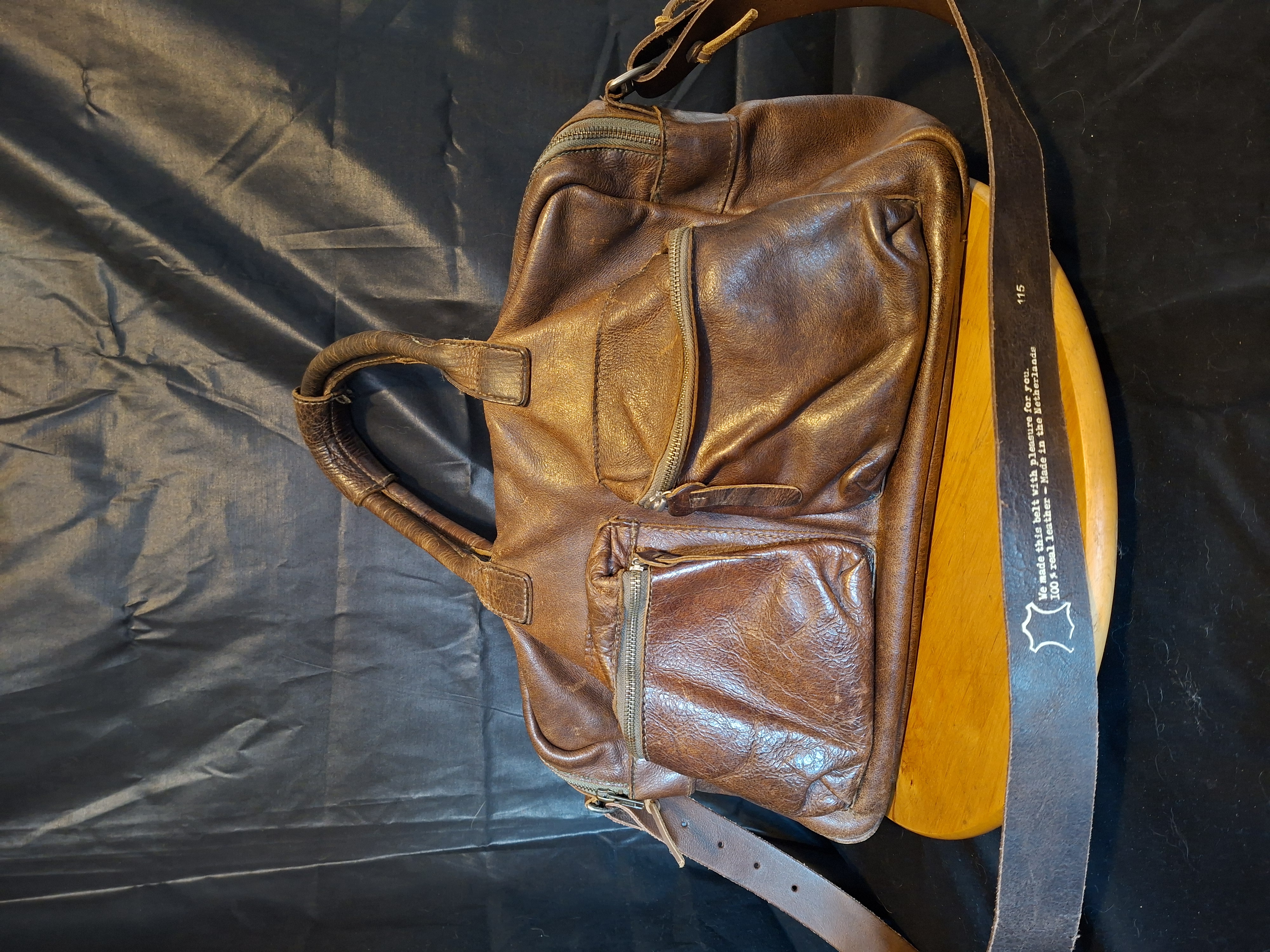 Leren Tas Cognac Cowboys Bag Vintage Look