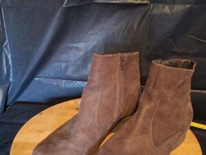 Enkellaarzen Cognac Nubuck Ecco Rits Maat 42