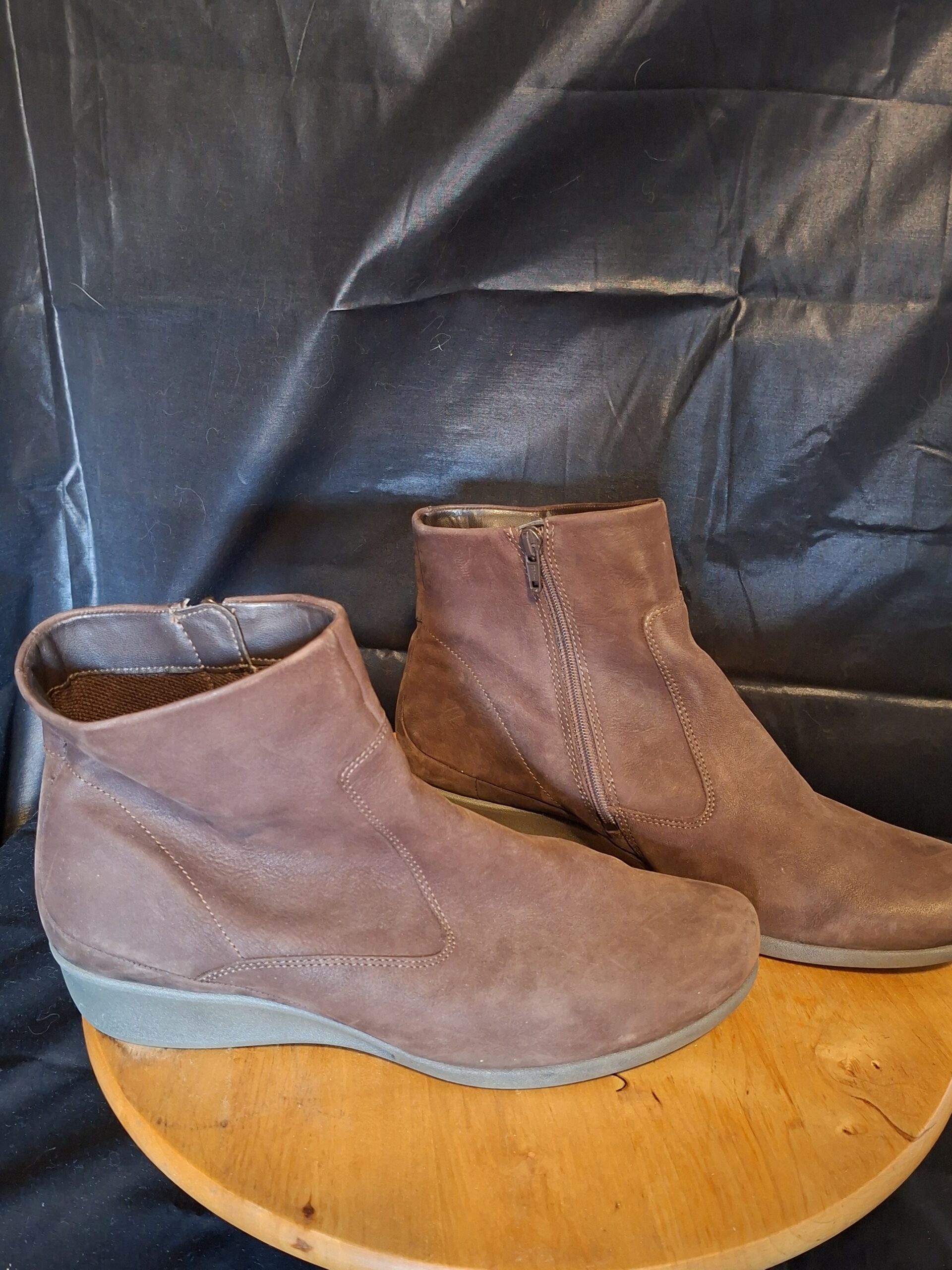 Enkellaarzen Cognac Nubuck Ecco Rits Maat 42 - Afbeelding 5