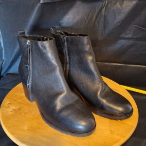 Enkellaarzen Zwart Leer Excellent Gevoerd Blokhak Maat 42